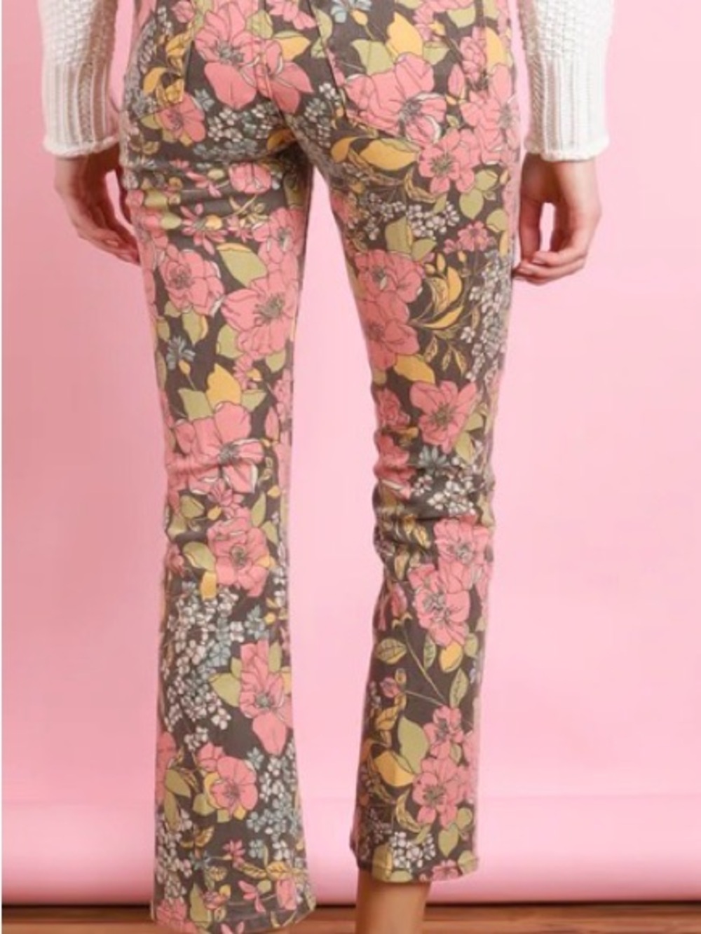 MOTHER the hustler ankle jeans cats and dogs —bountiful floral jeans - Picture 3 of 14